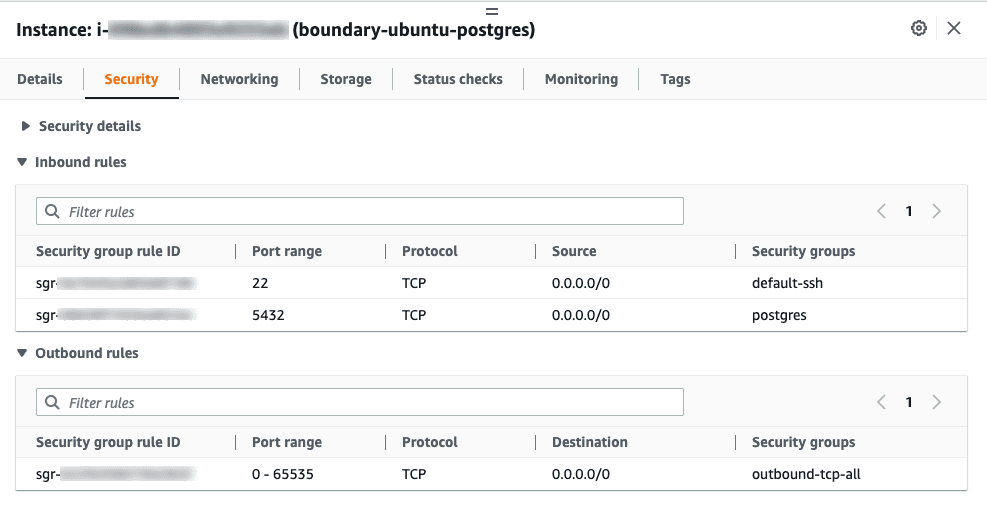 AWS Postgres Security Group